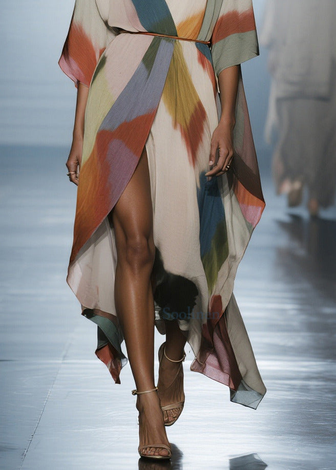 Tie Dye Draping Chiffon Loose Cardigan Summer