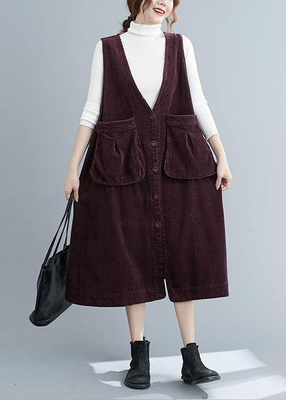 V Neck Sleeveless Spring Tunics Work Purple Art Dresses