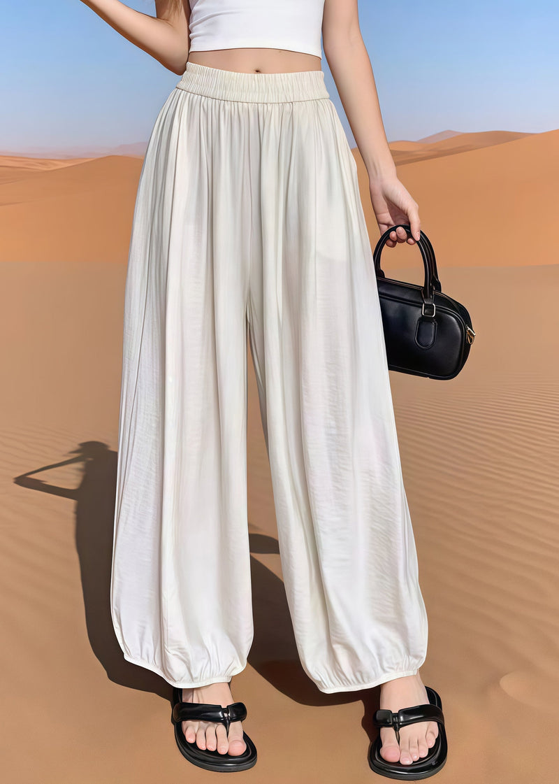 White Oversized Cotton Harem Pants Summer
