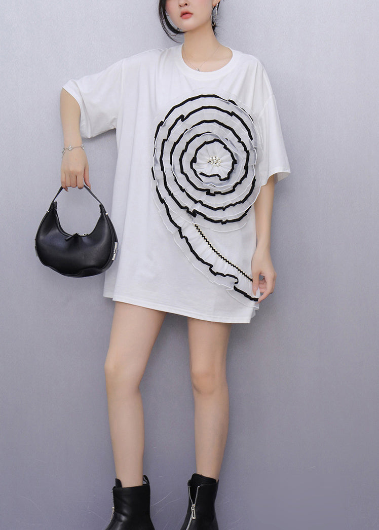 White Ruffled Decorated Cotton Tanks Summer