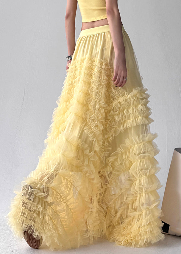 Yellow Original Design Tulle Skirt Summer