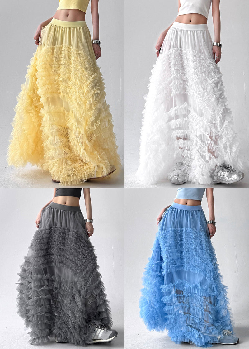 Yellow Original Design Tulle Skirt Summer