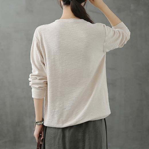 Beige Blouse V Neck Button Down Clothing Top