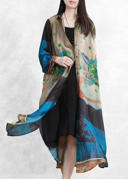 Blue Green Print Fine Outfit Outfits Button Down Cardigan