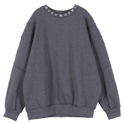 Bohemian gray embroidery tunics for women o neck Letter tops