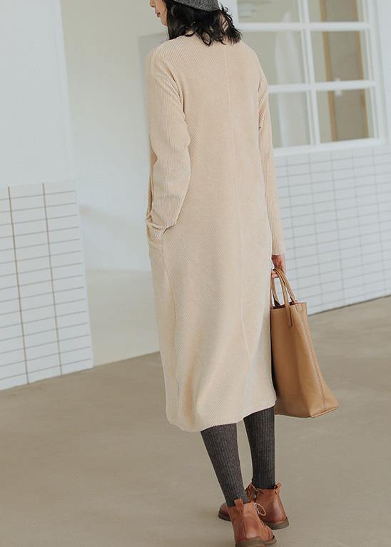 Nude Cotton Top High Neck Traveling Fall Dresses