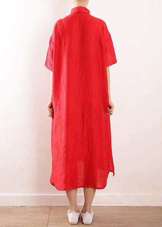 Side Open Wardrobes Design Red Maxi Dress Summer