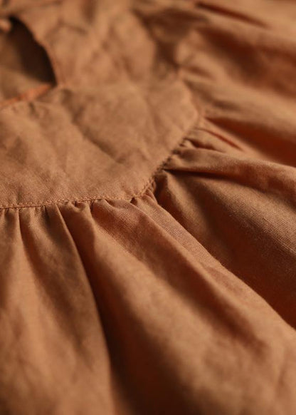 Sleeveless Cotton Tunic Top Work Outfits Orange Blouse Summer
