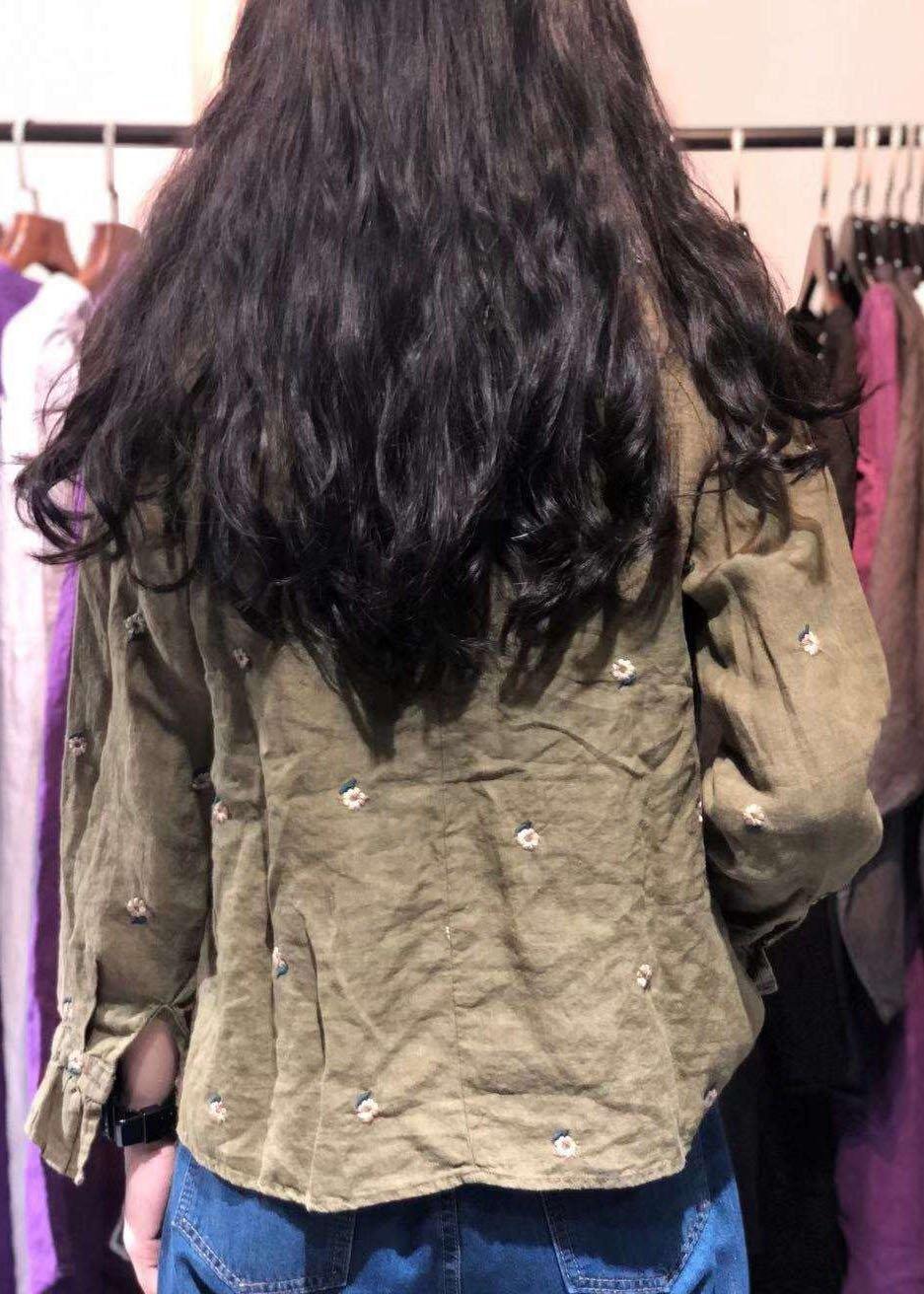 Bohemian stand collar linen shirts Fashion Ideas green shirts autumn
