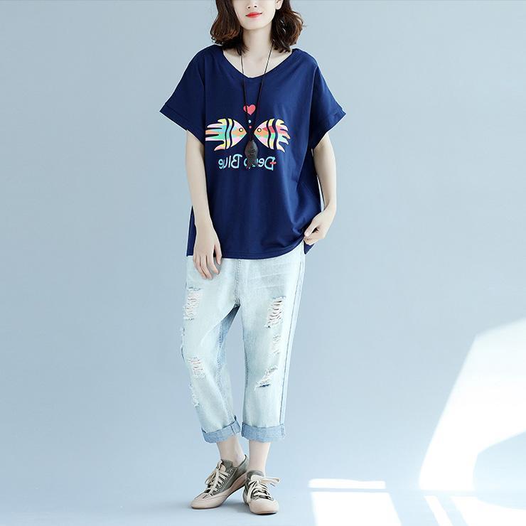 V Neck Batwing Sleeve Cotton Tunic Pattern Fitted Sewing Blue Tops
