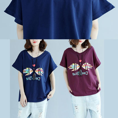 V Neck Batwing Sleeve Cotton Tunic Pattern Fitted Sewing Blue Tops