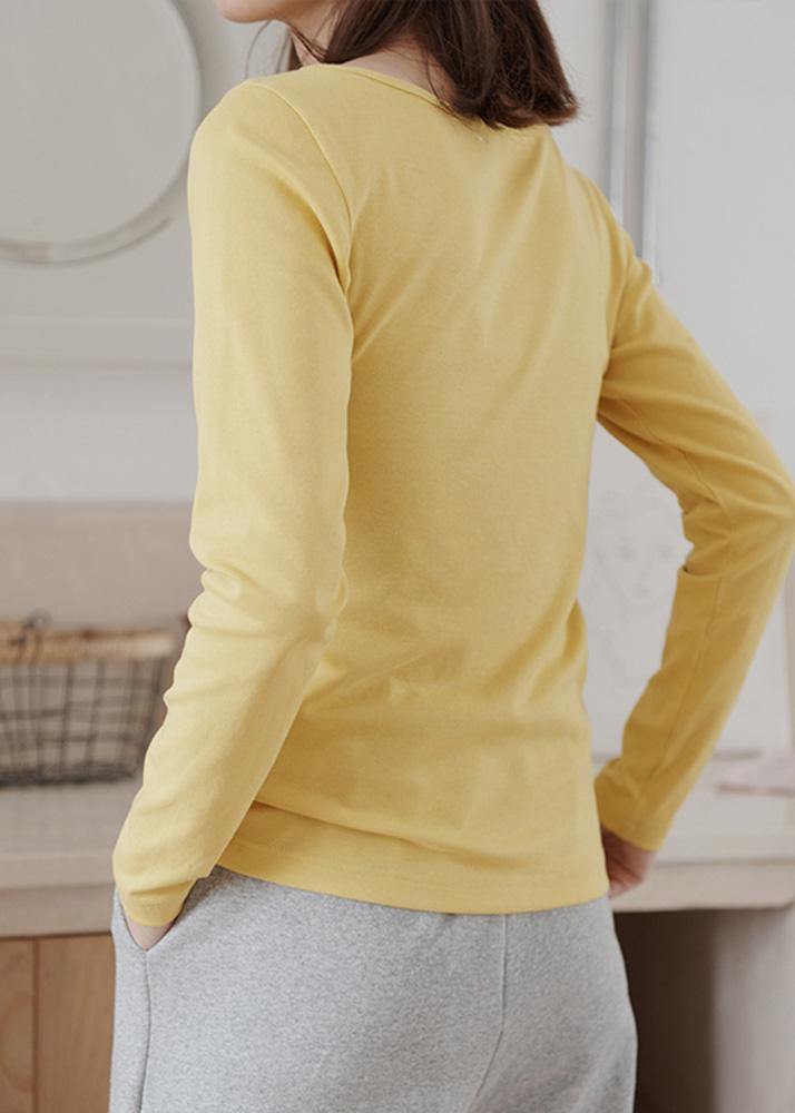 Wild Cotton Fall Crane Tops Work Outfits Yellow Blouses