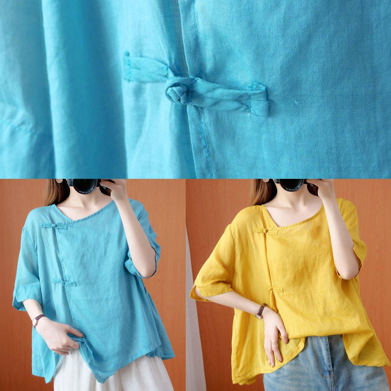 Yellow Clothes O Neck Cinched Dresses Blouse