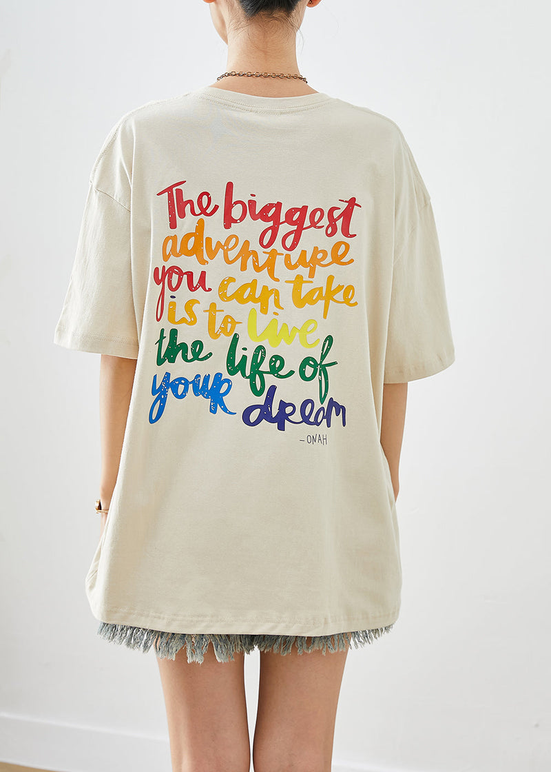 Apricot Oversized Print Cotton Tank Summer