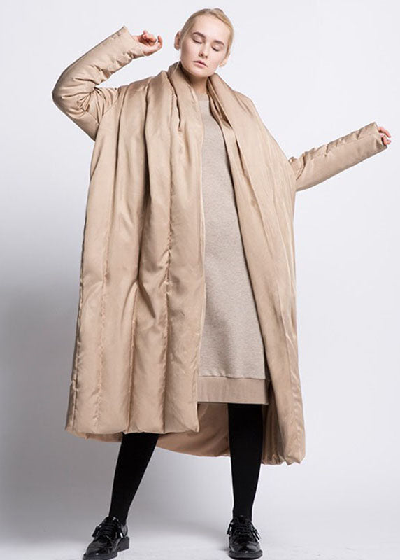 Black Bow Pockets Thick Loose Winter Duck Down Coat