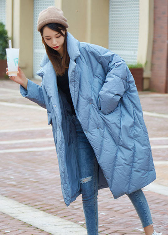 Blue Peter Pan Collar Button Winter Duck Down Coats