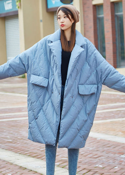 Blue Peter Pan Collar Button Winter Duck Down Coats