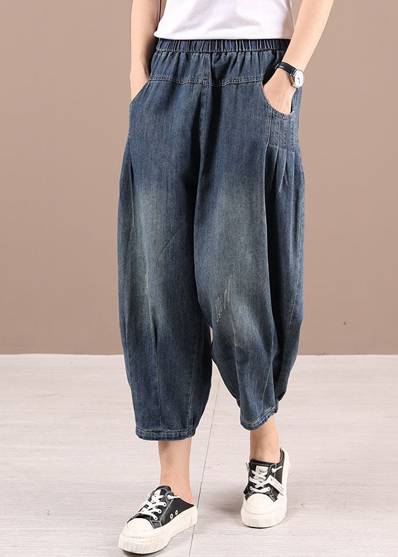 Blue Pockets Harem Fall Pants