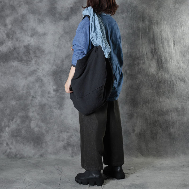 Blue V Neck Pockets Cotton Winter Long Sleeve Coat