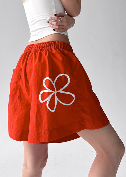 Brick Red With Pocket Sports Shorts Summer