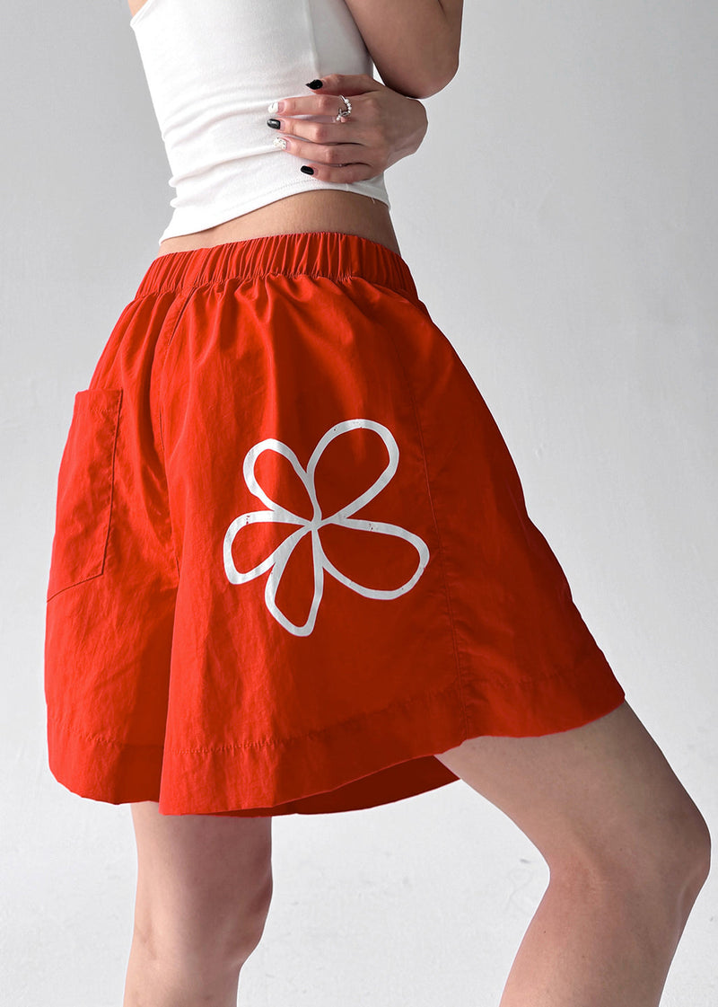 Brick Red With Pocket Sports Shorts Summer