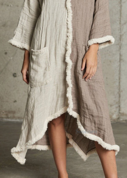 Colorblock Asymmetrical Patchwork Faux Fur Loose Cardigan Spring