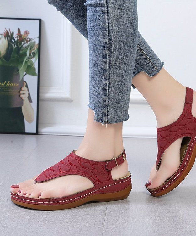 Faux Leather Peep Toe Buckle Strap Splicing Blue Platform Sandals