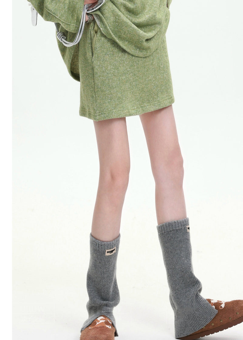 Grass Green Oversized Wool Knit Sets 2 Pieces Spring