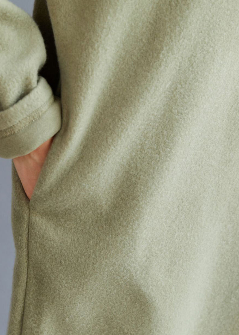 Green Hooded Cozy Warm Fleece Sweatshirt Dress Spring