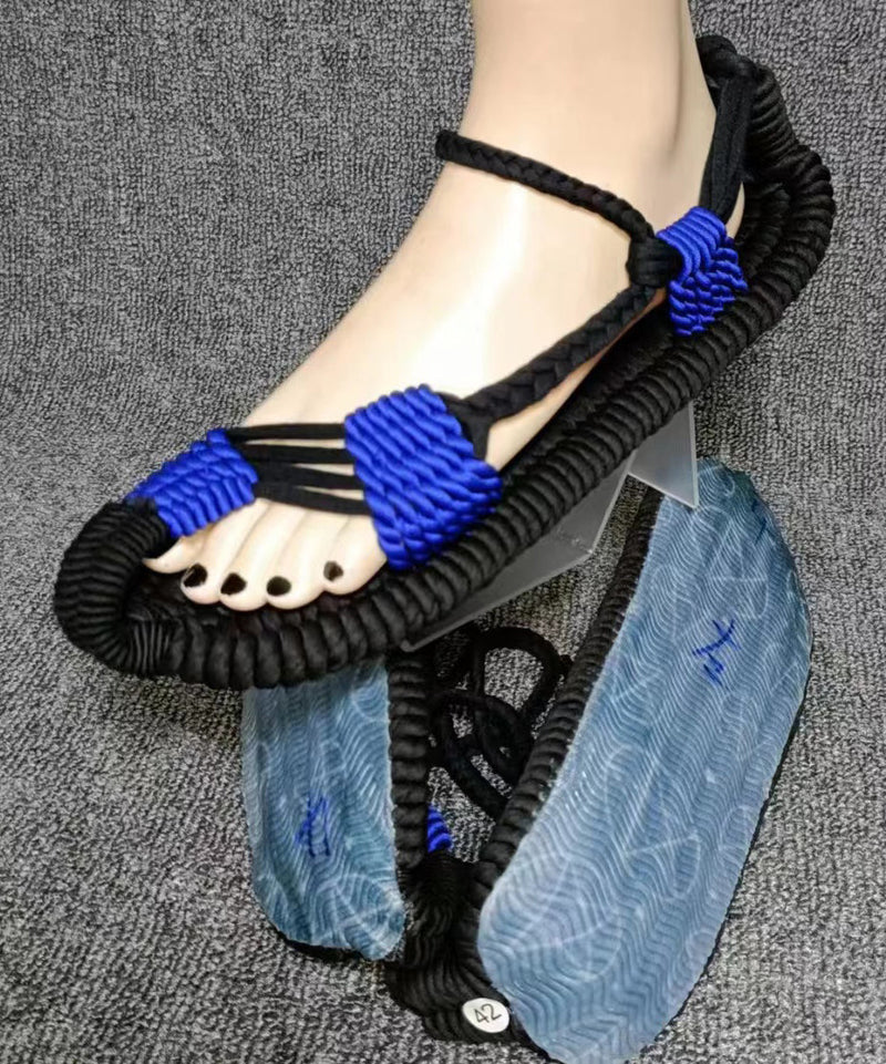 Handmade Knit Fabric Hollow Out Walking Sandals Soolinen Shoes-20251