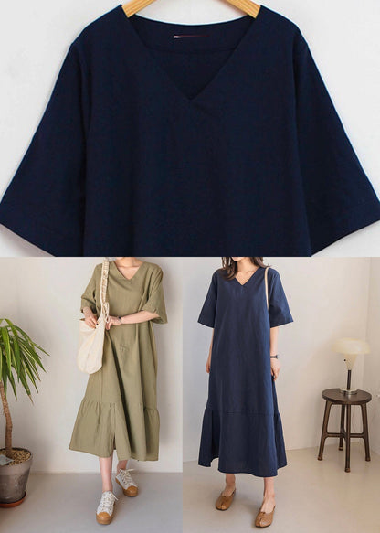Light Green O-neck Patchwork Long Dresses Summer