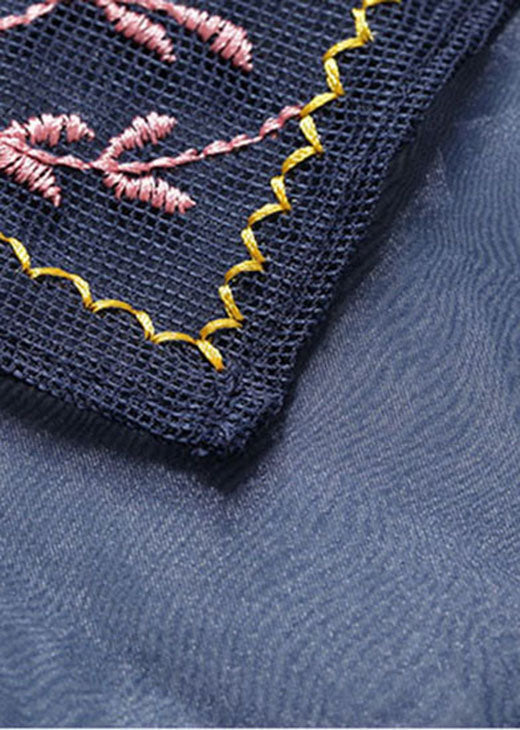 Navy Knit Sweaters + Organza Asymmetrical Design Fall Sets 2 Pieces