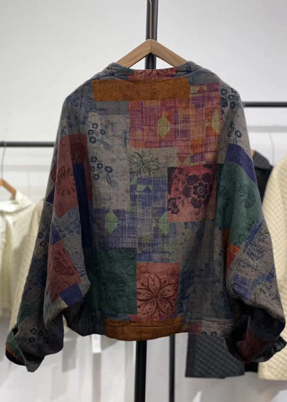Purple Asymmetrical Patchwork Fine Cotton Filled Coats Winter