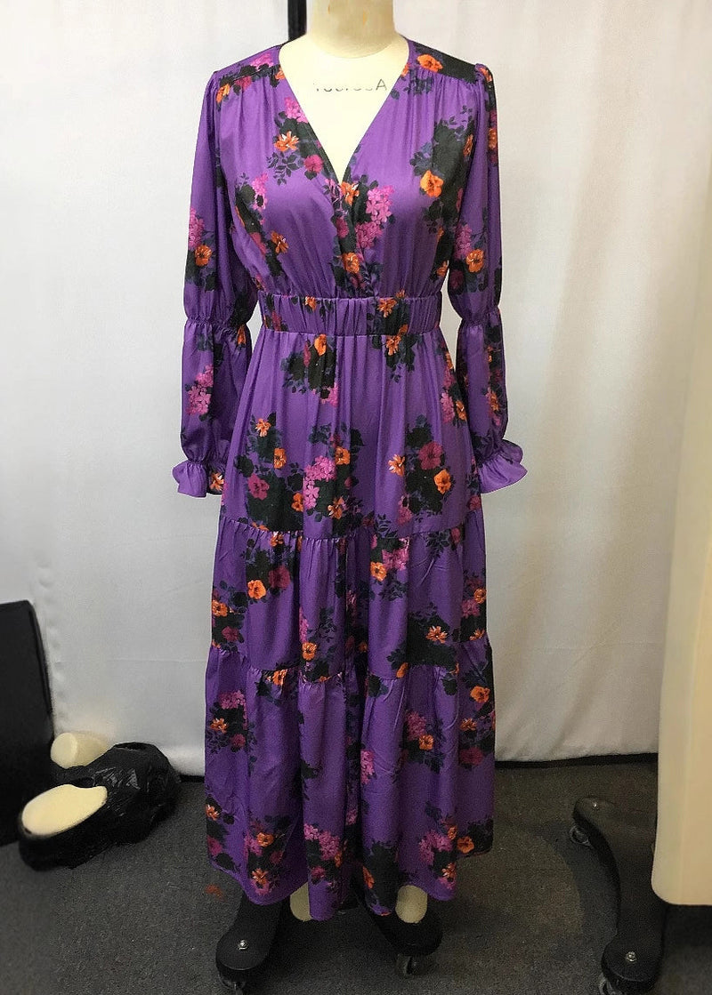 -purple-v-neck-print-patchwork-chiffon-holiday-dress-spring