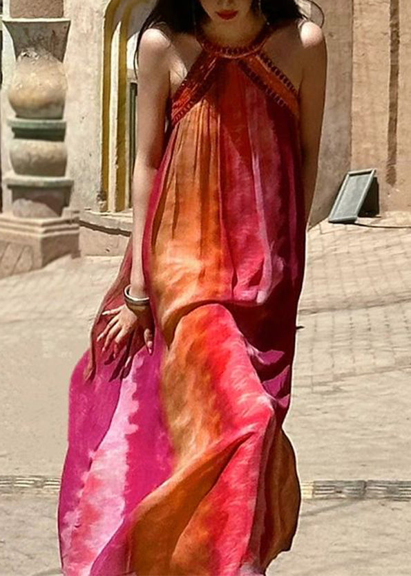 Tie Dye Vacation Dresses Sleeveless