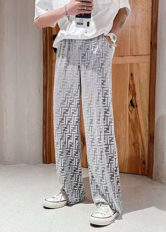 Boutique Black Oversized Print Velour Pants Spring