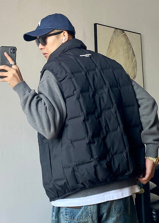 Boutique Black Zip Up Duck Down Vests Winter