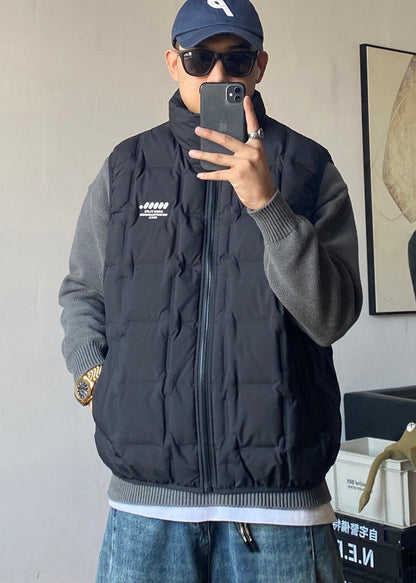 Boutique Black Zip Up Duck Down Vests Winter