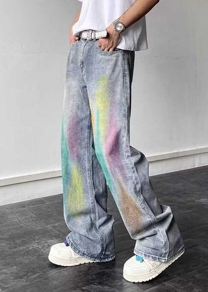 Boutique Blue Graffiti Denim Pants Clothing Fall