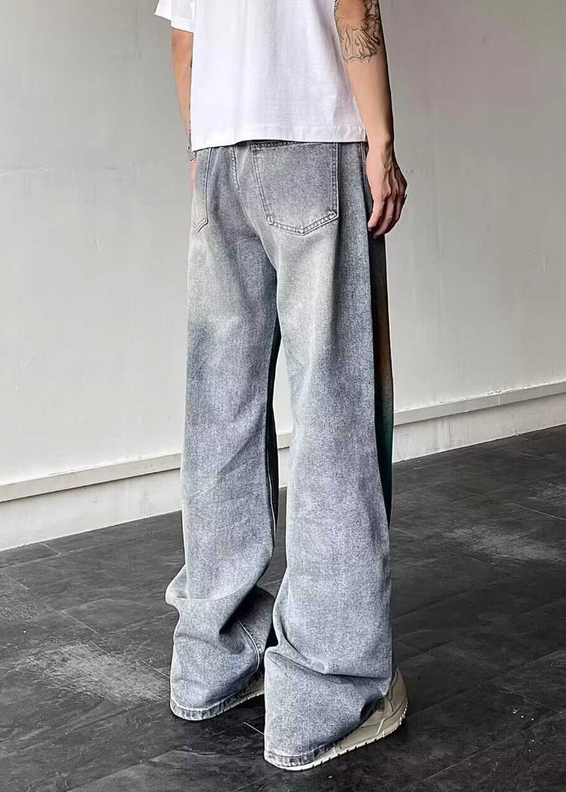 Boutique Blue Graffiti Denim Pants Clothing Fall