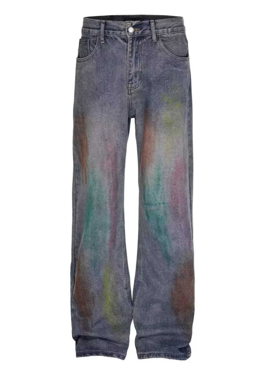 Boutique Blue Graffiti Denim Pants Clothing Fall
