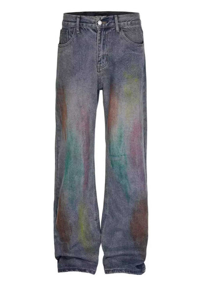 Boutique Blue Graffiti Denim Pants Clothing Fall