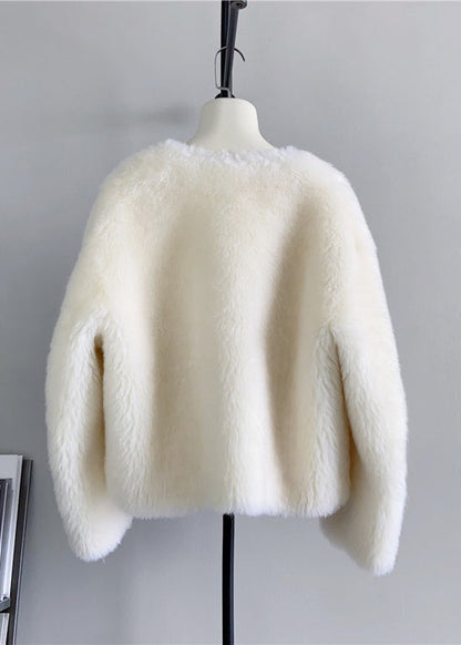 Boutique Blue V Neck Wool Short Coat Winter