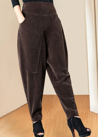 Boutique Chocolate High Waist Pockets Winter Pants