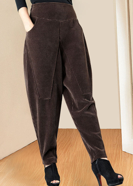 Boutique Chocolate High Waist Pockets Winter Pants
