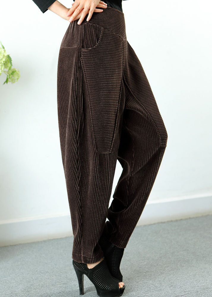 Boutique Chocolate High Waist Pockets Winter Pants