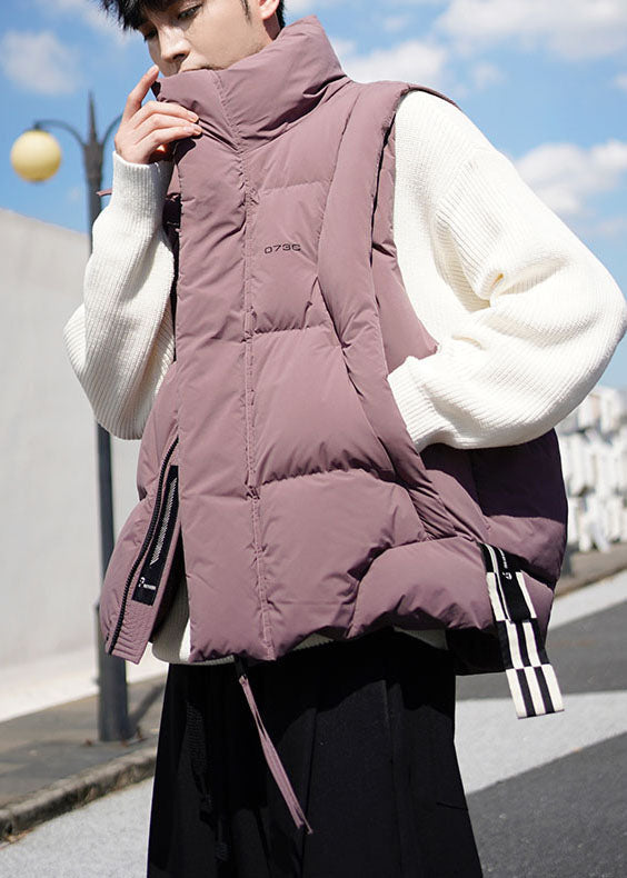 Boutique Dull Purple Zip Up Warm Duck Down Vests Winter