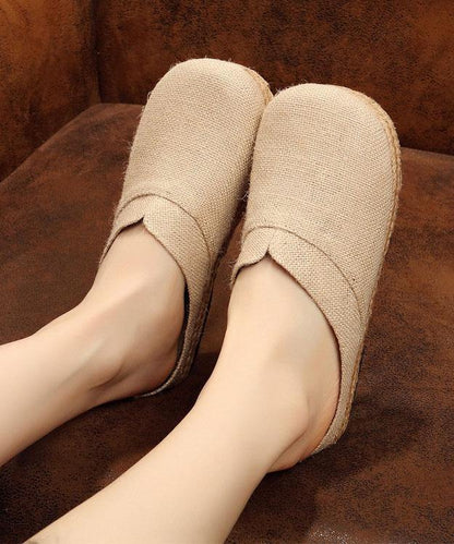 Boutique Flat Shoes for Red Cotton Linen Fabric Slippers Shoes