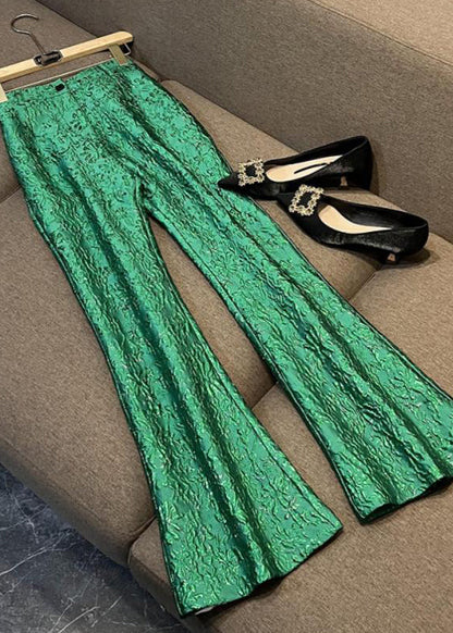 Boutique Green Coat and Pants Cotton Two Piece Set Outfits Spring