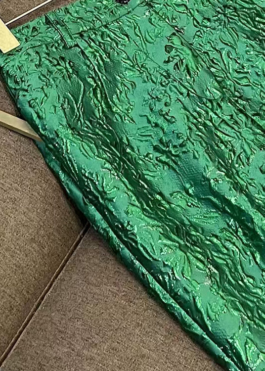 Boutique Green Coat and Pants Cotton Two Piece Set Outfits Spring